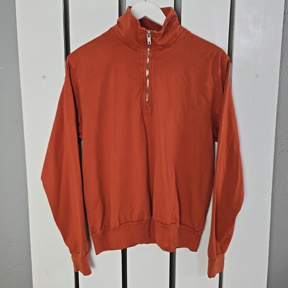 Brandy‎ Melville John Galt Womens California 1/4 Zip Sweatshirt Small Orange